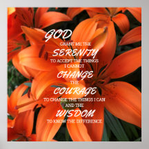 Serenity Prayer Orange Lily Flowers Foto