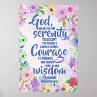 Serenity Prayer Poesia Floral