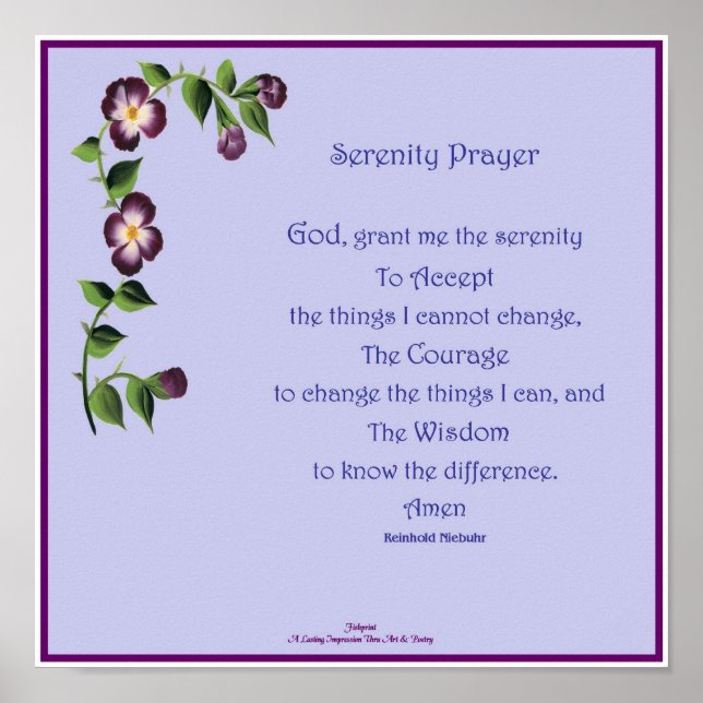 Póster Serenity Prayer Short (Frente)