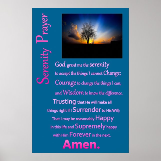 Poster Serenity Prayer Sozinha (Frente)