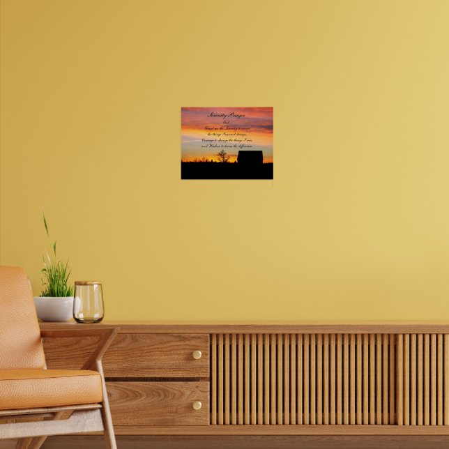 Poster Serenity Prayer Sunset Silhouts Fotografia (Sala de Estar 2)