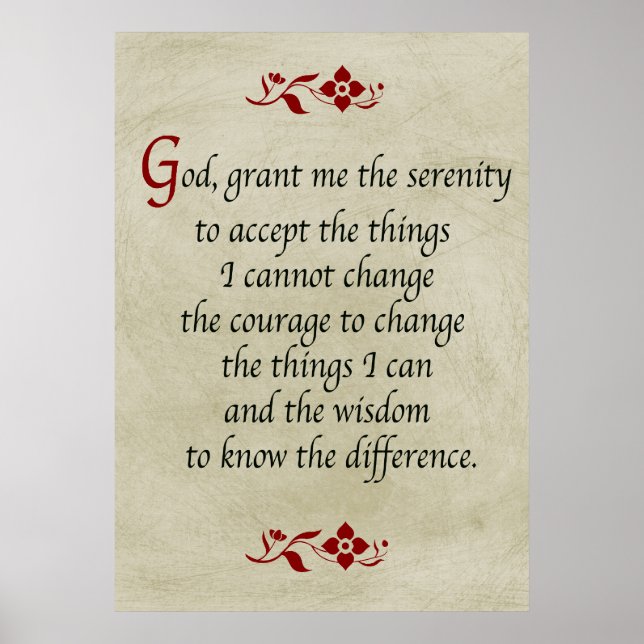 Poster Serenity Prayer/Vintage Style (Frente)