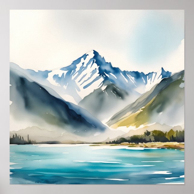 Poster Sereno Lago de Montanha  (Frente)