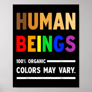 Poster Seres Humanos Cores Orgânicas A 100% Podem Variar 