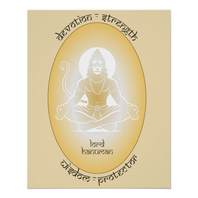 Póster Série de Arte Deuses da Índia - Senhor Hanuman (Frente)