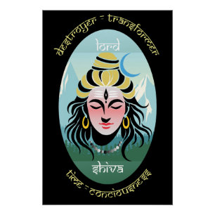 Póster Série de Arte Deuses da Índia - Senhor Shiva