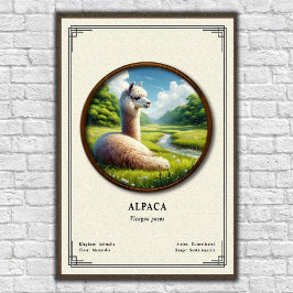 Poster Série de Zoologia de Alpaca