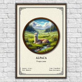Poster Série de Zoologia de Alpaca