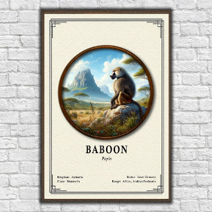 Poster Série de Zoologia de Babuínos