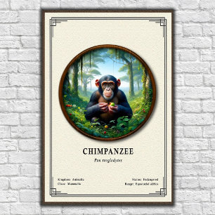 Poster Série de Zoologia de Chimpanzés