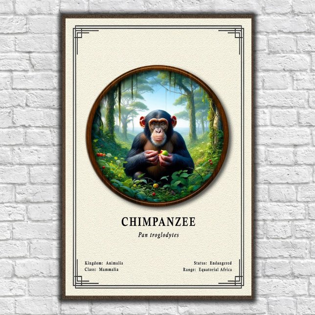 Poster Série de Zoologia de Chimpanzés (Criador carregado)