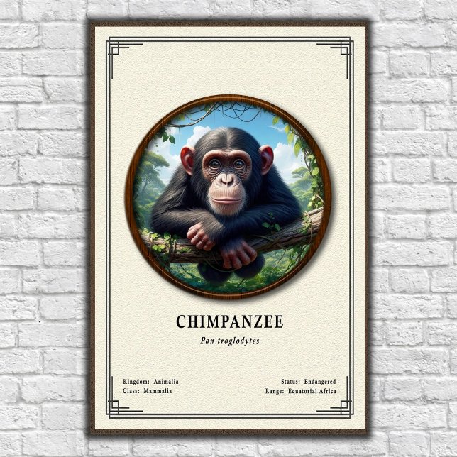 Poster Série de Zoologia de Chimpanzés (Criador carregado)