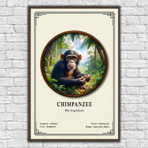 Poster Série de Zoologia de Chimpanzés