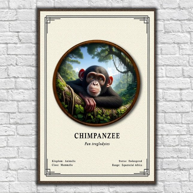 Poster Série de Zoologia de Chimpanzés (Criador carregado)
