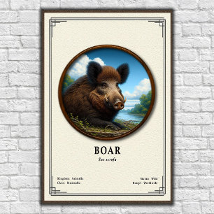 Poster Série de Zoologia de Javali