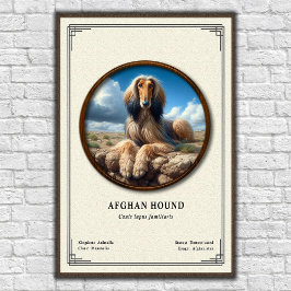 Poster Série de Zoologia do Afghan Hound