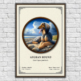 Poster Série de Zoologia do Afghan Hound