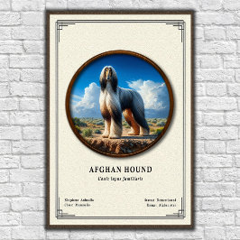 Poster Série de Zoologia do Afghan Hound