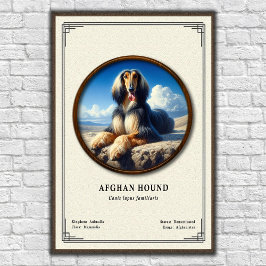 Poster Série de Zoologia do Afghan Hound