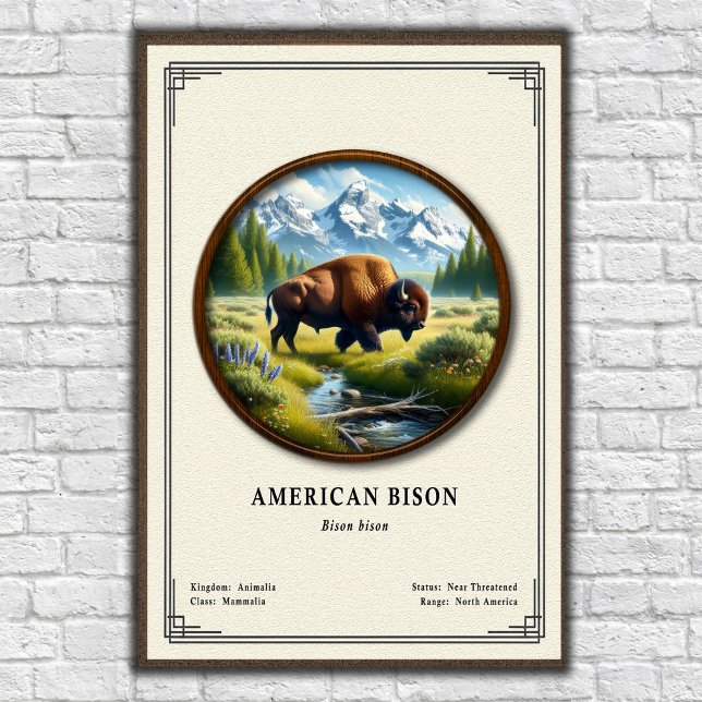 Poster Série de Zoologia do Bisonte Americano (Criador carregado)