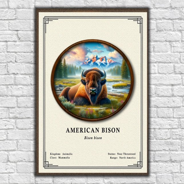 Poster Série de Zoologia do Bisonte Americano (Criador carregado)