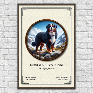 Poster Série de Zoologia do Cão de Montanha Bernês