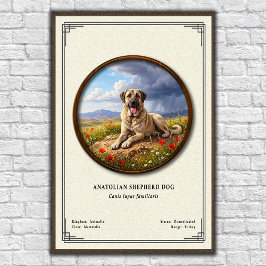 Poster Série de Zoologia do Cão Pastor Anatólio