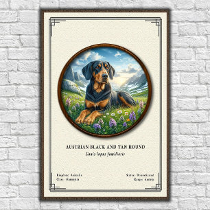 Poster Série de Zoologia do Cão Preto e Tanoeiro Austríac