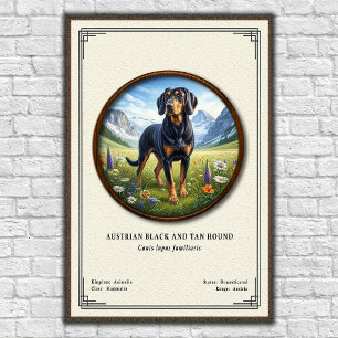 Poster Série de Zoologia do Cão Preto e Tanoeiro Austríac