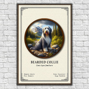 Poster Série de Zoologia do Collie Barbudo