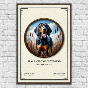 Poster Série de Zoologia do Coonhound Black and Tan
