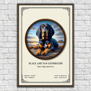 Poster Série de Zoologia do Coonhound Black e Tan