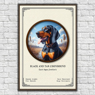 Poster Série de Zoologia do Coonhound Black e Tan