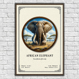Poster Série de Zoologia do Elefante Africano