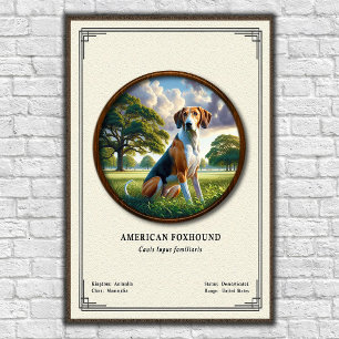 Poster Série de Zoologia do Foxhound Americano