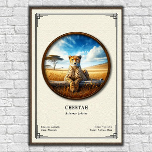Poster Série de Zoologia do Guepardo