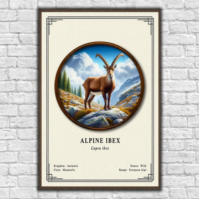Poster Série de Zoologia do Íbex Alpino (Criador carregado)