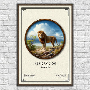 Poster Série de Zoologia do Leão Africano