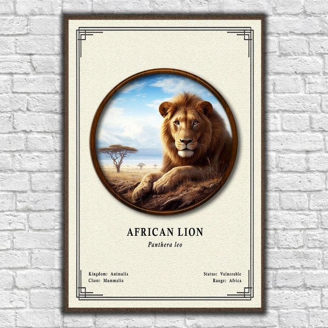 Poster Série de Zoologia do Leão Africano (Criador carregado)