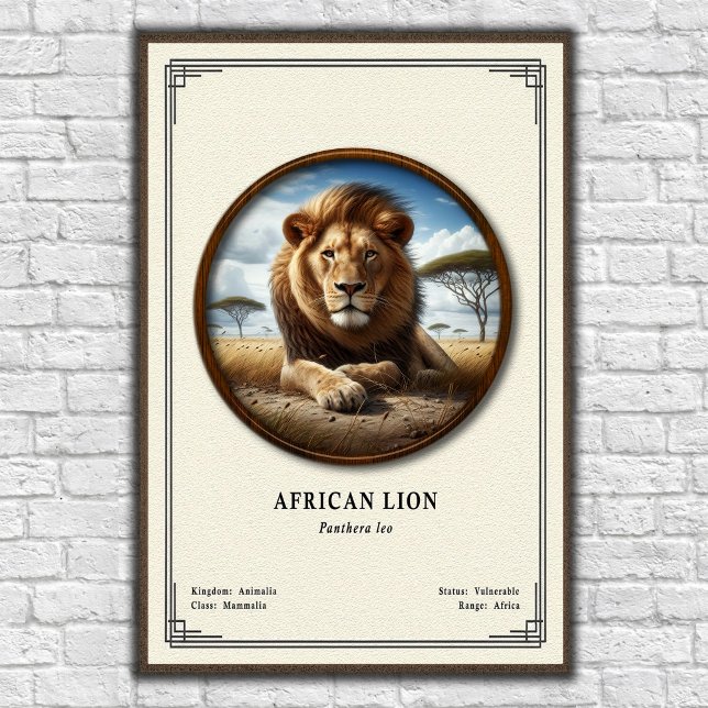Poster Série de Zoologia do Leão Africano (Criador carregado)