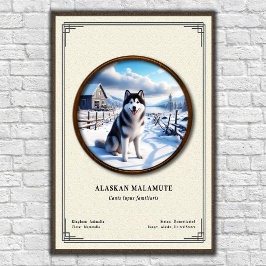 Poster Série de Zoologia do Malamute do Alasca