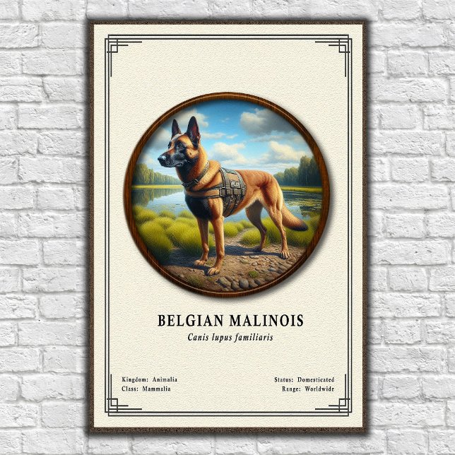 Poster Série de Zoologia do Malinois Belga (Criador carregado)