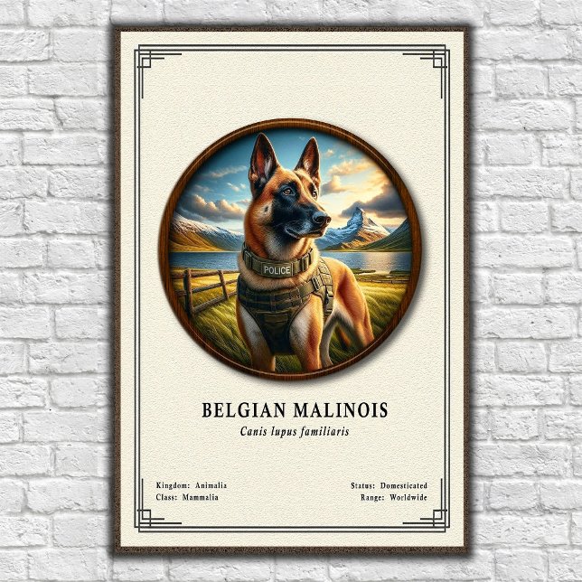 Poster Série de Zoologia do Malinois Belga (Criador carregado)