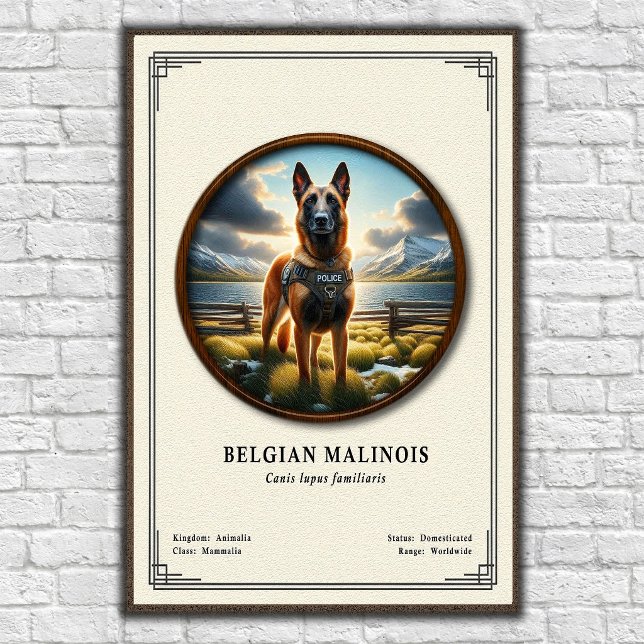 Poster Série de Zoologia do Malinois Belga (Criador carregado)