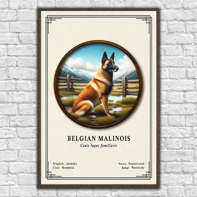 Poster Série de Zoologia do Malinois Belga (Criador carregado)