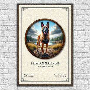Poster Série de Zoologia do Malinois Belga