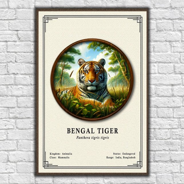 Poster Série de Zoologia do Tigre de Bengala (Criador carregado)