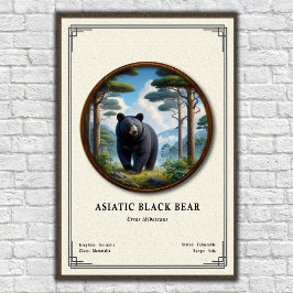 Poster Série de Zoologia do Urso Negro Asiático