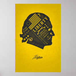 Póster SÉRIE LIBERTY - Thomas Jefferson Abstrato Pensou