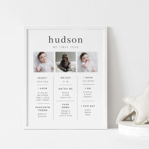 Poster Serif Milestone com 3 fotos